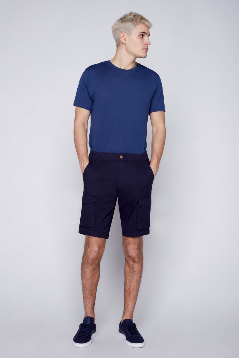 PRESLEY - Zip Front Cargo Shorts - Navy