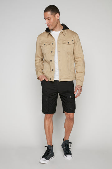 Men's Snap Cargo Poplin Short - Black Bauhaus™