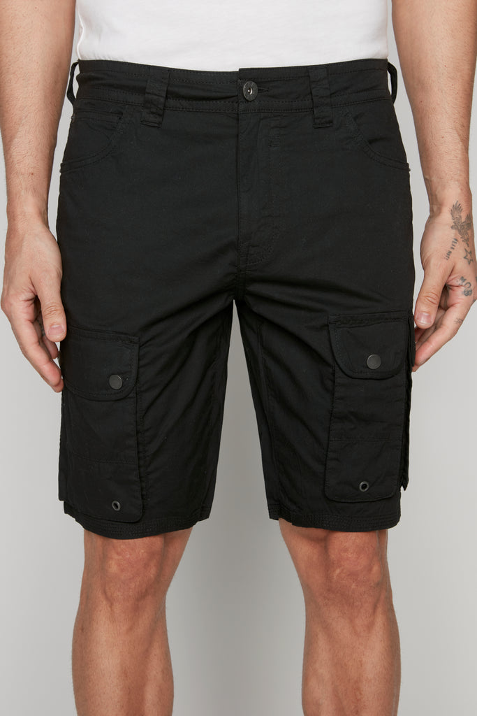 Men's Snap Cargo Poplin Short - Black Bauhaus™