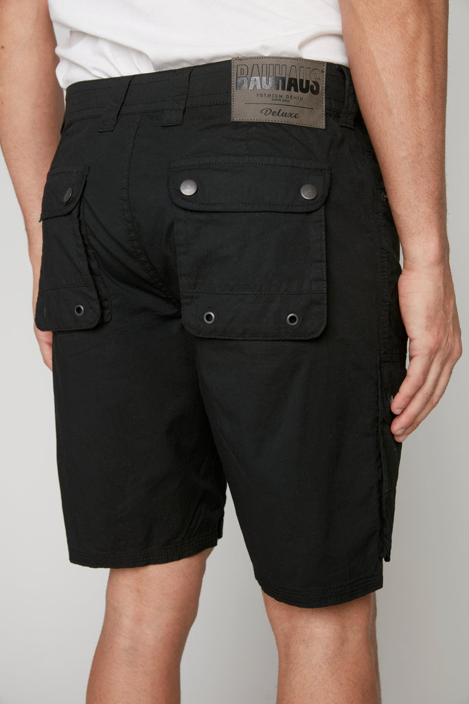 Men's Snap Cargo Poplin Short - Black Bauhaus™