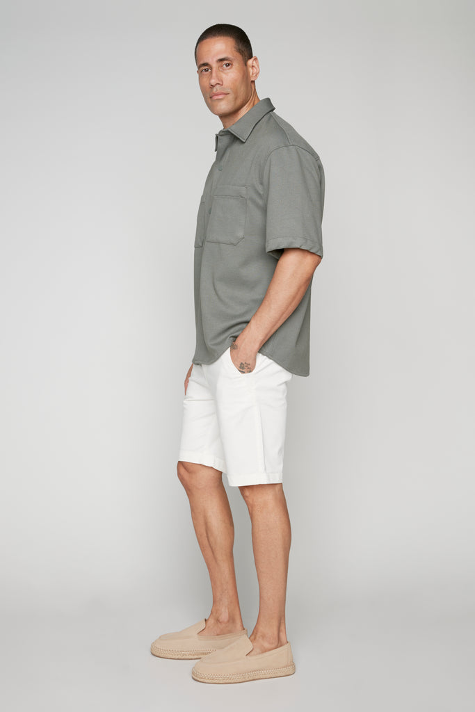 BILLY - Elastic Waist Roll Up Shorts - Off White s-l-a-c-k-e-r™