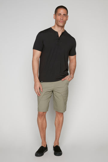 KRAVITZ - Mens 5-Pockets Pull-On Cargo Poplin Shorts - Light Olive DNM.WORKS™