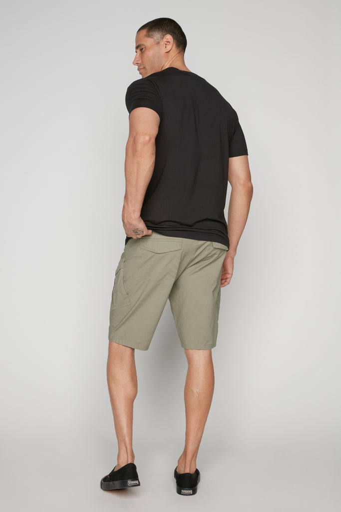 KRAVITZ - Mens 5-Pockets Pull-On Cargo Poplin Shorts - Light Olive DNM.WORKS™