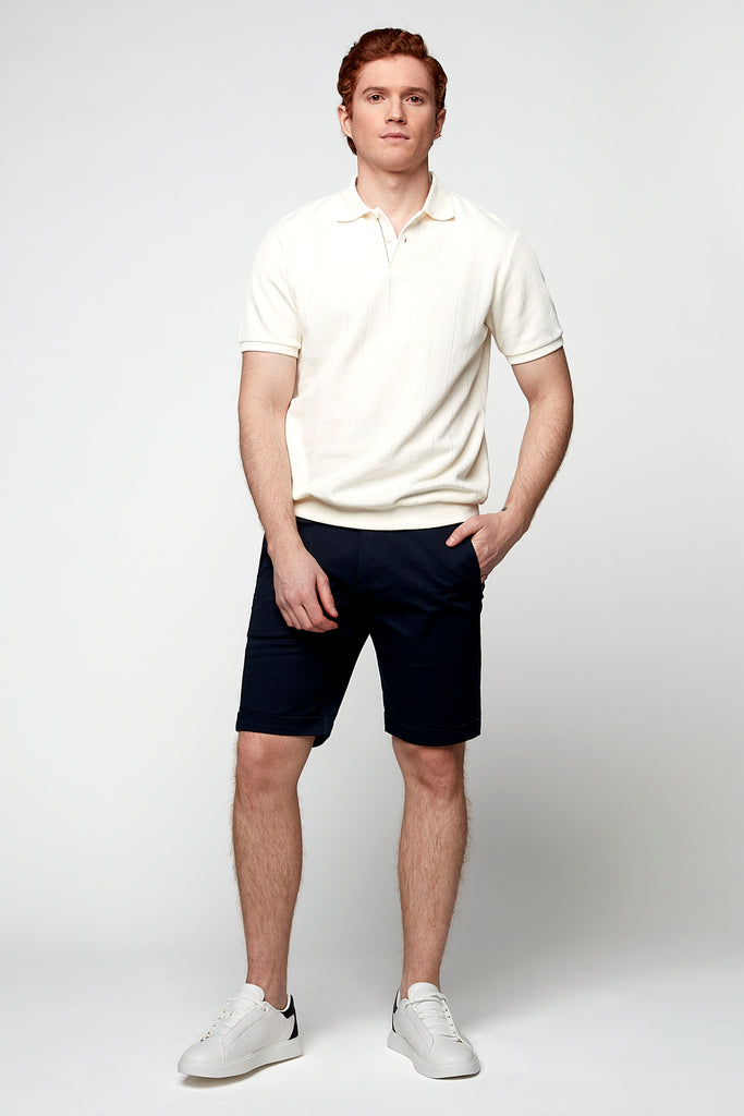 BILLY - Elastic Waist Roll Up Shorts - Navy s-l-a-c-k-e-r™