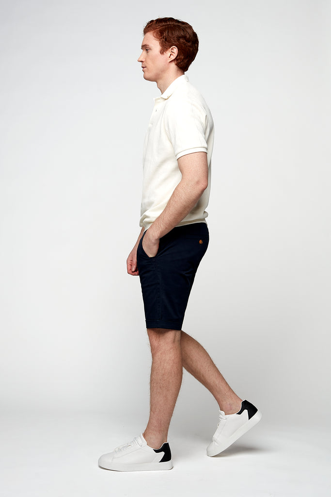 BILLY - Elastic Waist Roll Up Shorts - Navy s-l-a-c-k-e-r™