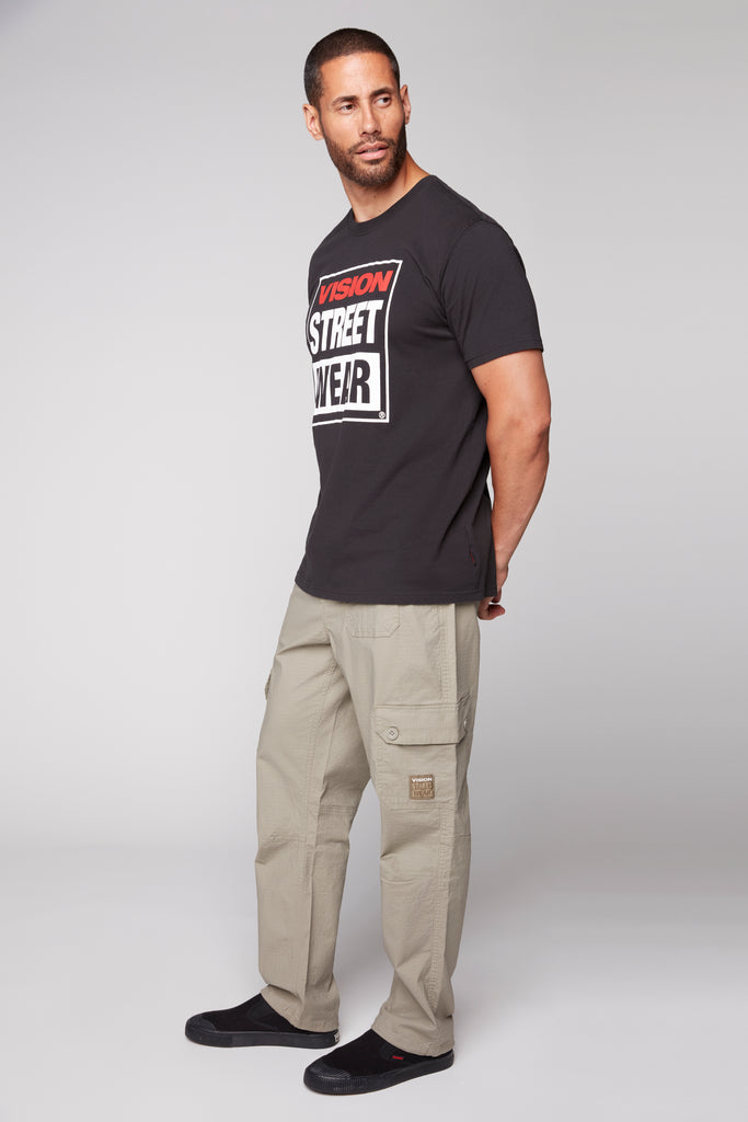 GELFAND - Loose Fit Cargo Pant with Adjustable Hems - Light Olive Ripstop VISION STREET WEAR