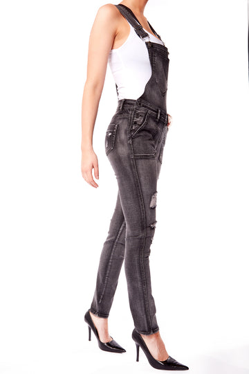 ALICE - Denim Skinny Overall - Dark Grey Wash - DENIM SOCIETY™