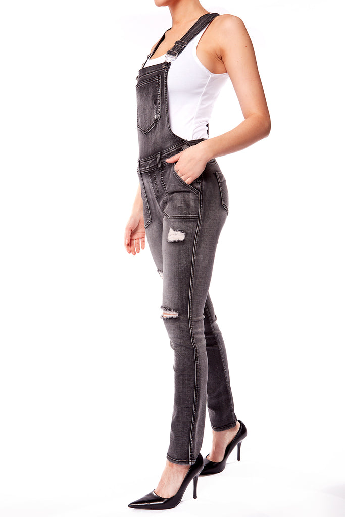 ALICE - Denim Skinny Overall - Dark Grey Wash - DENIM SOCIETY™