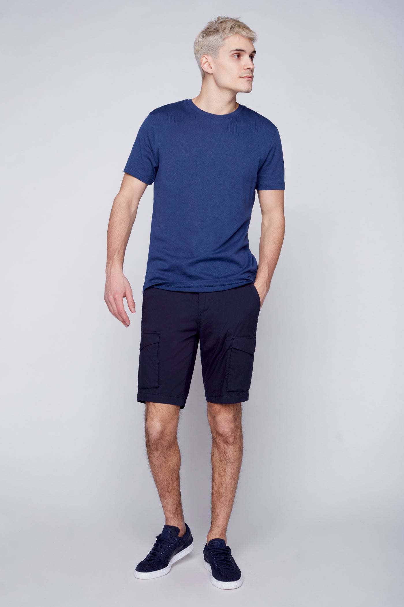 PRESLEY - Zip Front Cargo Shorts - Navy – DENIM SOCIETY™