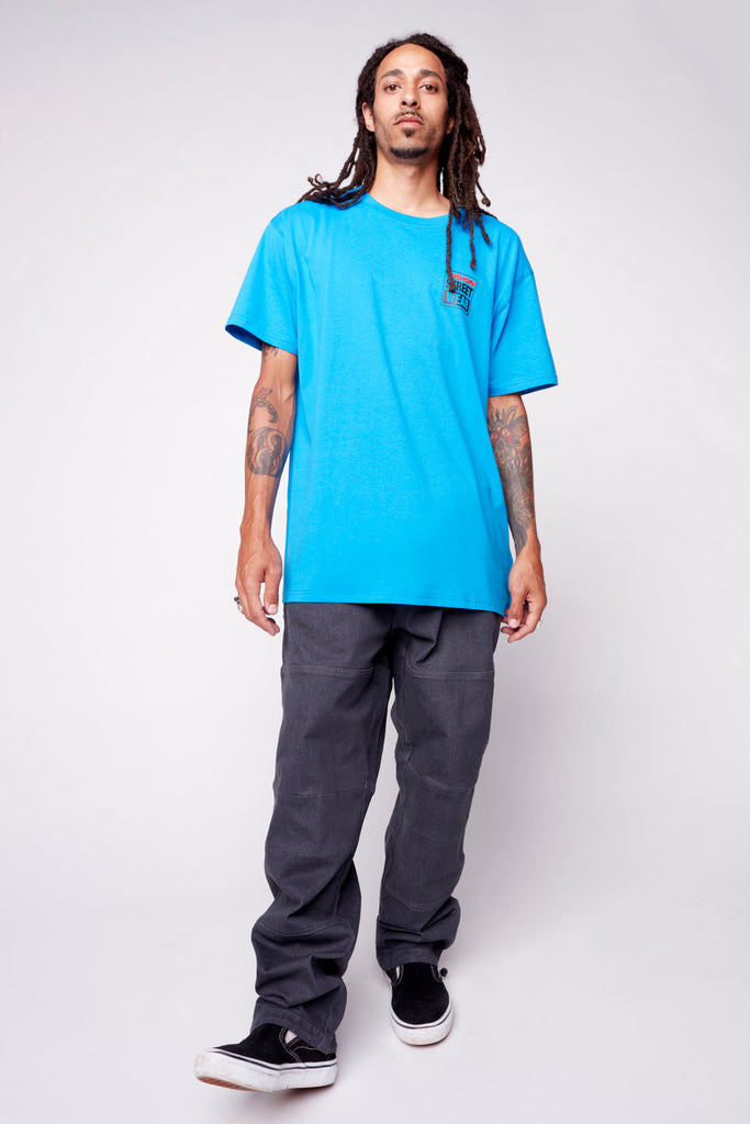 Safety Pin Logo T-Shirt - Blue - DENIM SOCIETY™